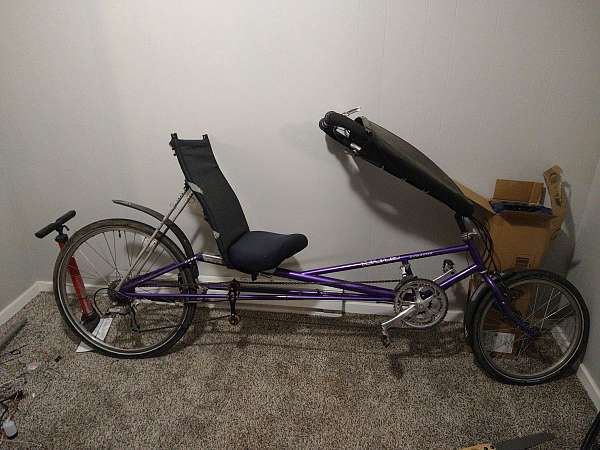 purple-recumbent-bicycle